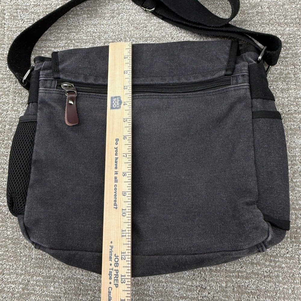 Modoker Messenger Bag Men OS Black Canvas Crossbody Vintage Shoulder Satchel Bag - Picture 7 of 8